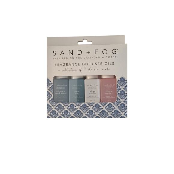 Sand + Fog Fragrance Diffuser Oil Set of four Inspired on the California Coast - Picture 1 of 2